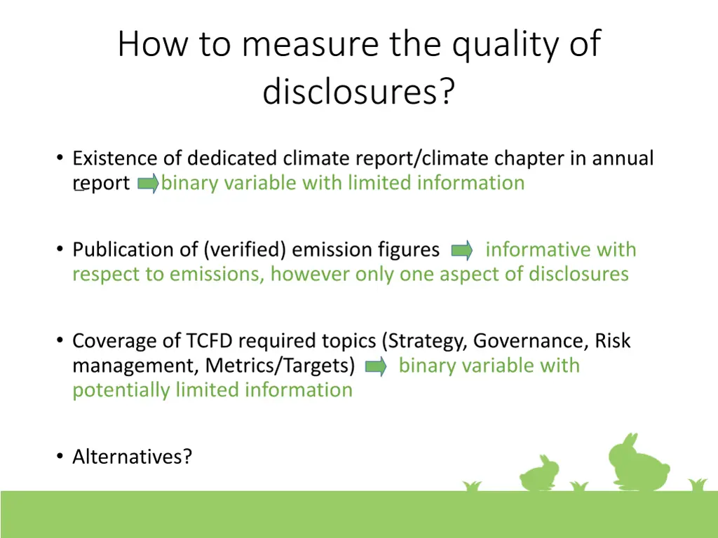 how to measure the quality of disclosures