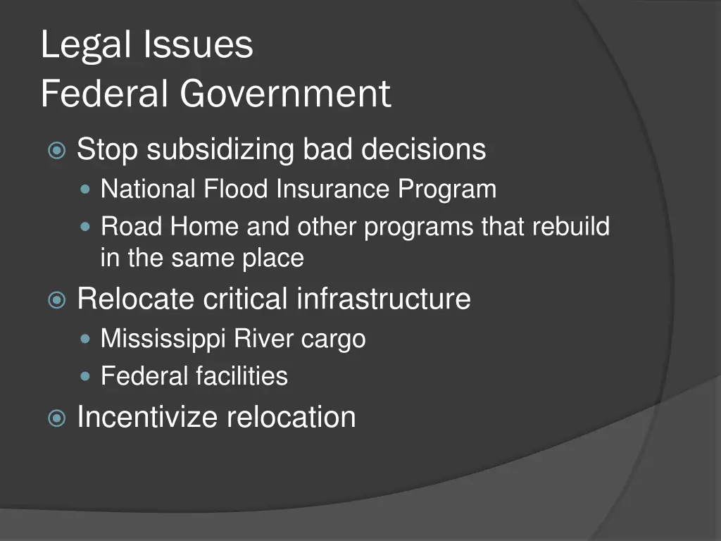 legal issues federal government