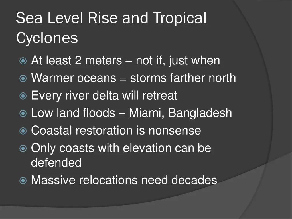 sea level rise and tropical cyclones