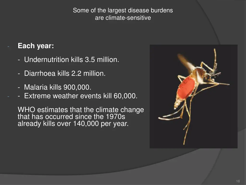 some of the largest disease burdens are climate