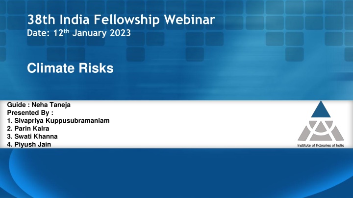 38th india fellowship webinar date 12 th january