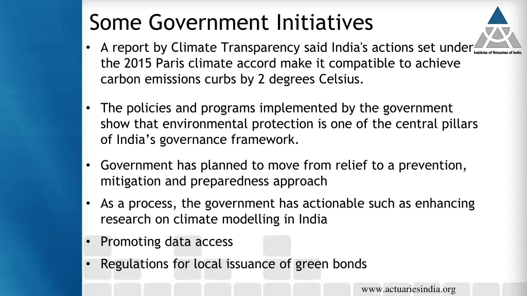 some government initiatives a report by climate