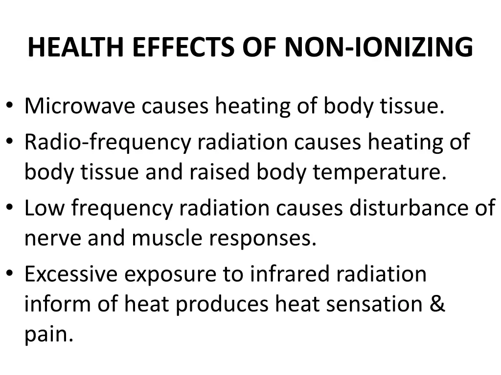 health effects of non ionizing 1