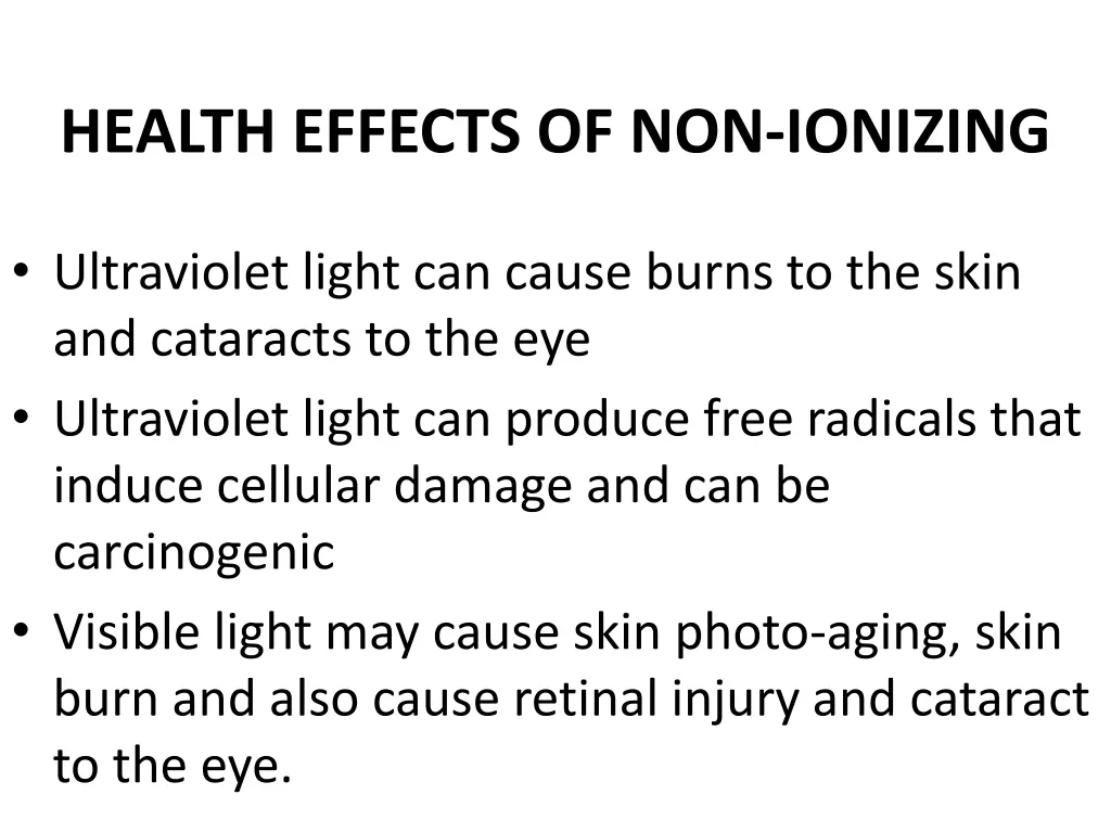 health effects of non ionizing