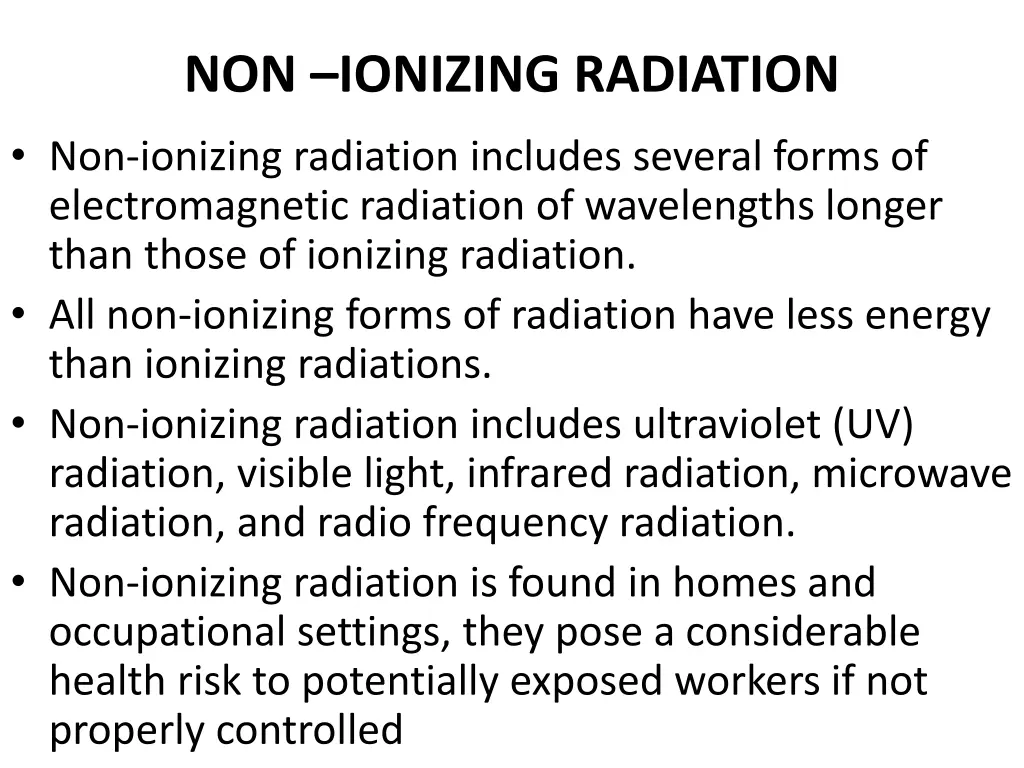 non ionizing radiation