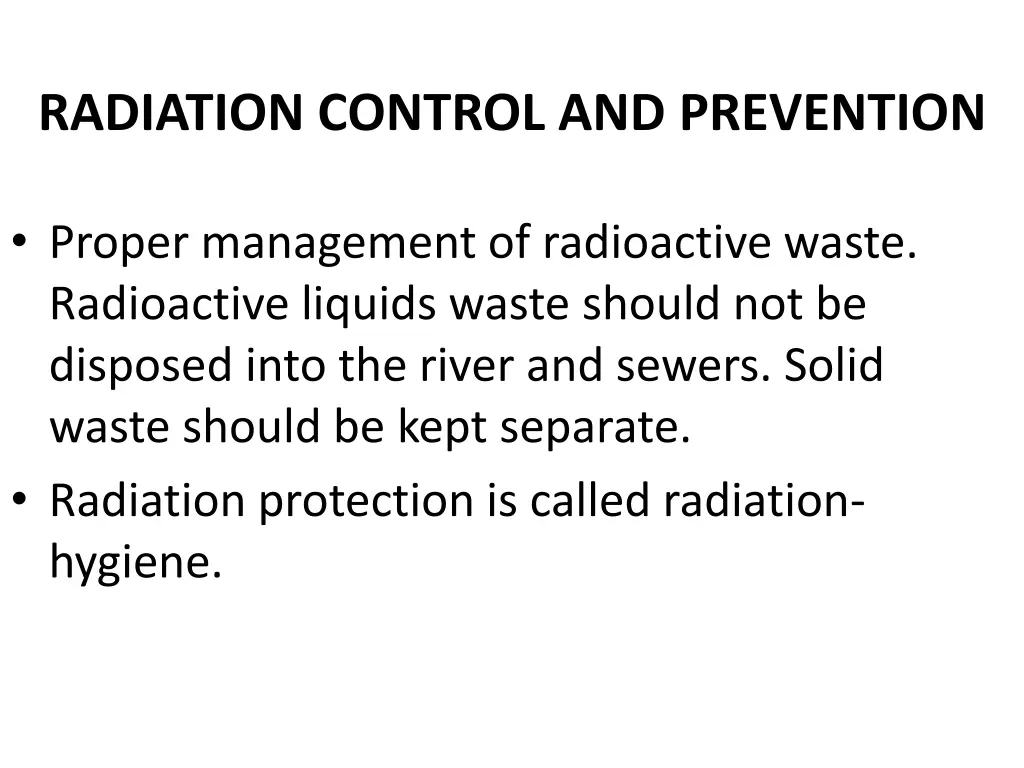 radiation control and prevention 2