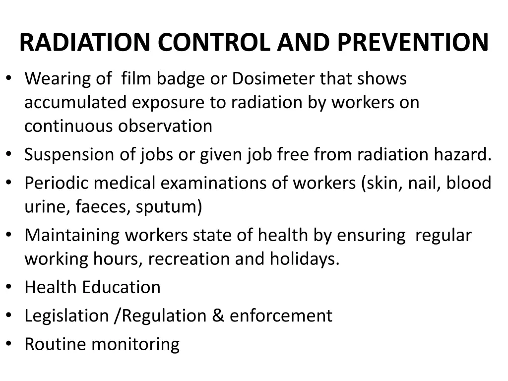 radiation control and prevention wearing of film