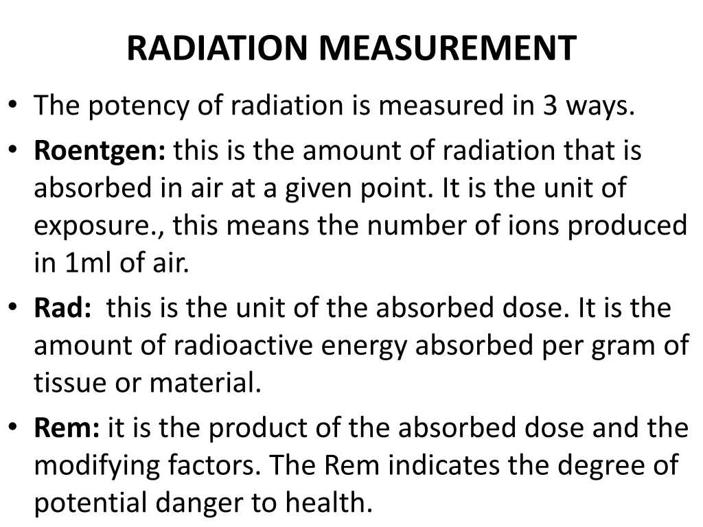 radiation measurement