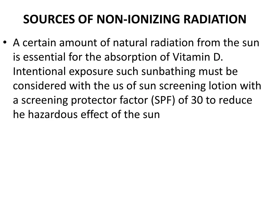 sources of non ionizing radiation 1