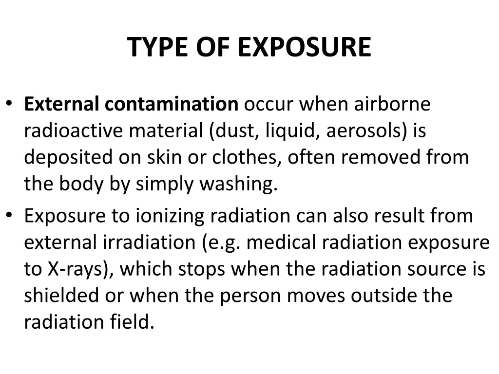 type of exposure 1