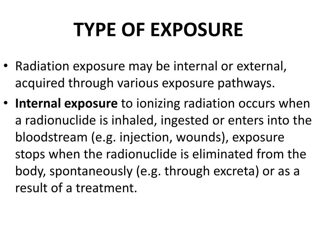 type of exposure