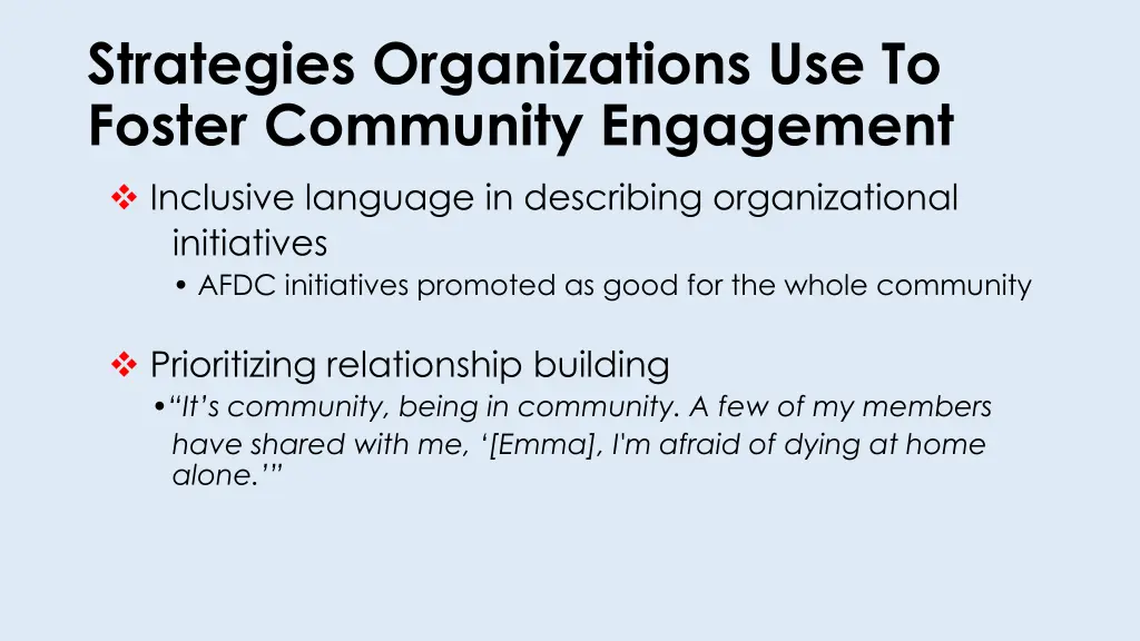 strategies organizations use to foster community