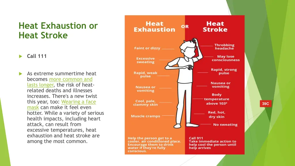 heat exhaustion or heat stroke