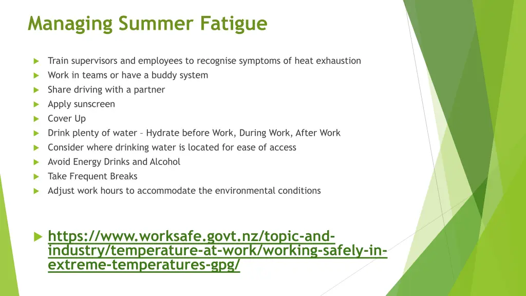 managing summer fatigue