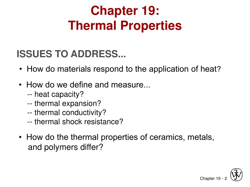 chapter 19 thermal properties