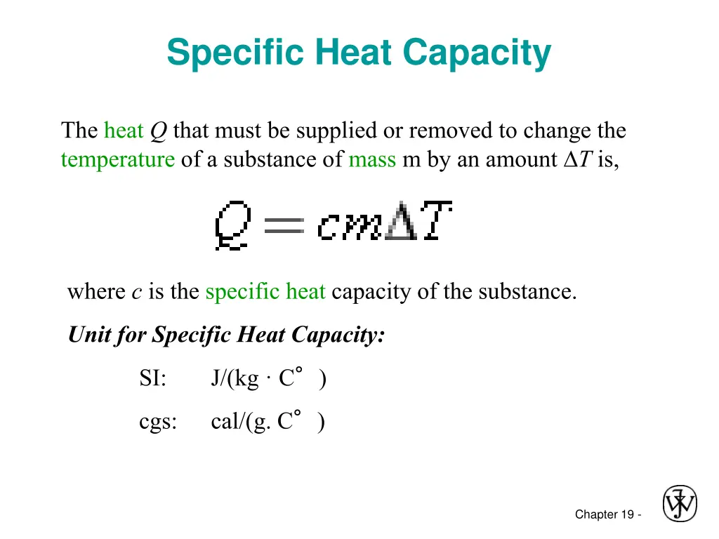 specific heat capacity