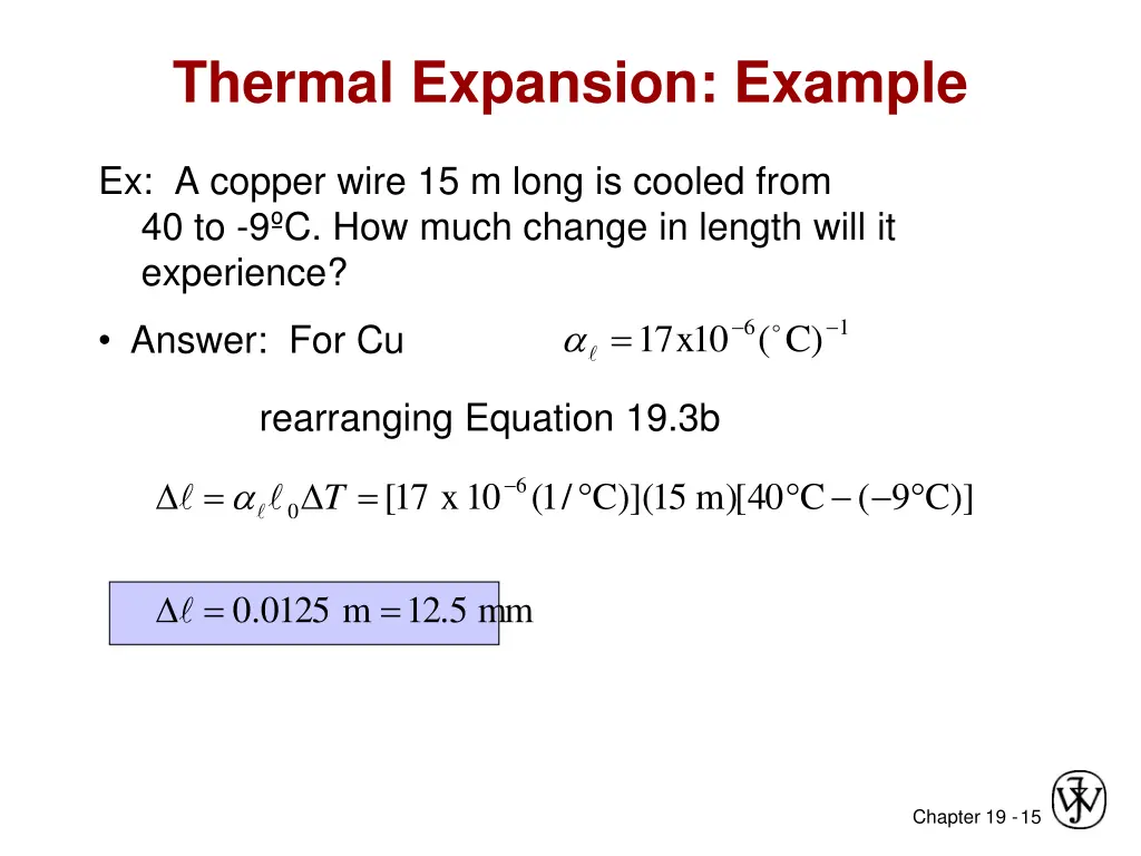 thermal expansion example