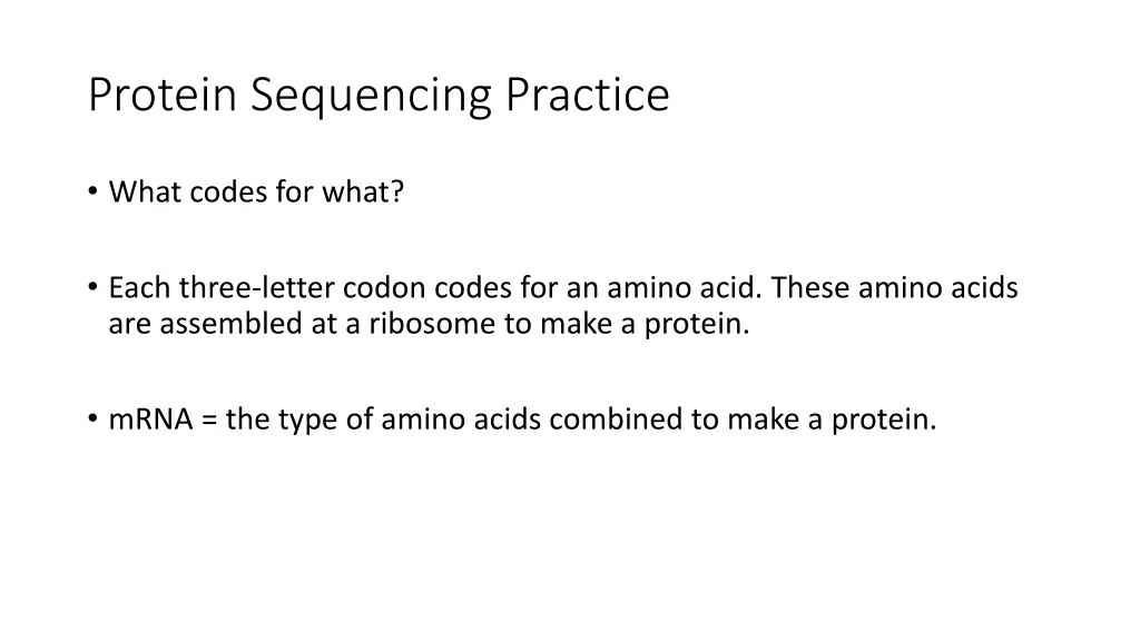 protein sequencing practice