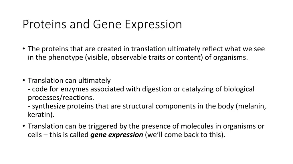 proteins and gene expression 1