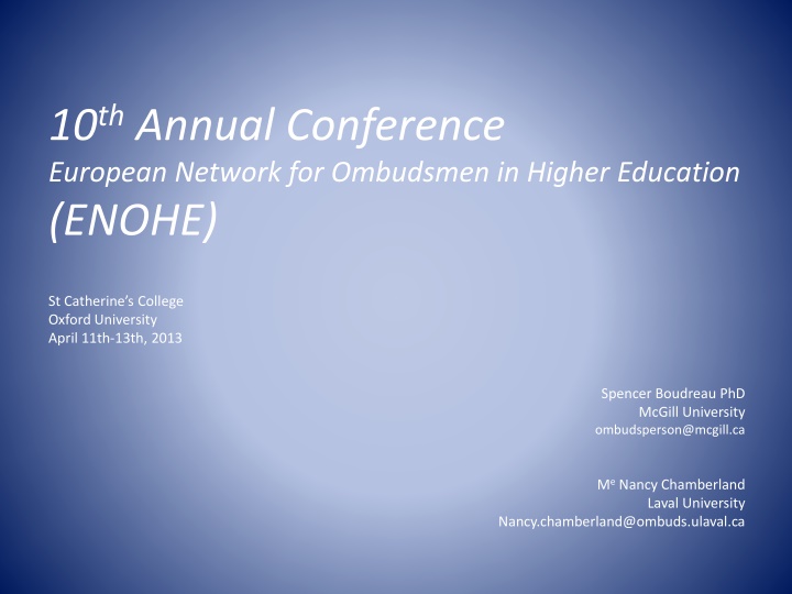 10 th annual conference european network