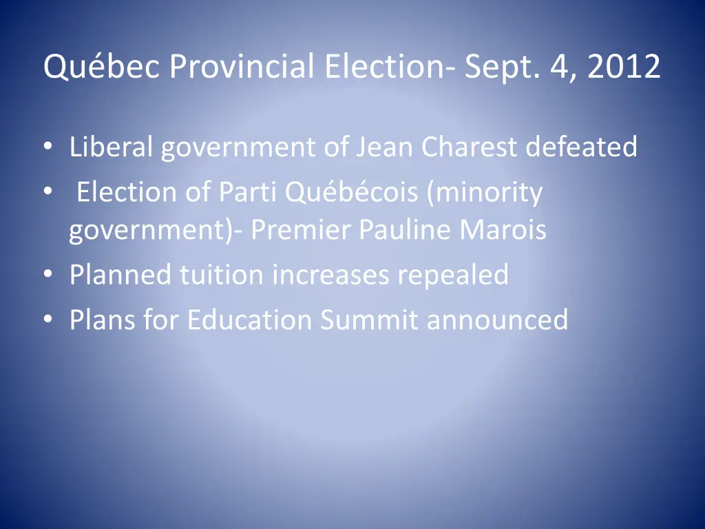 qu bec provincial election sept 4 2012