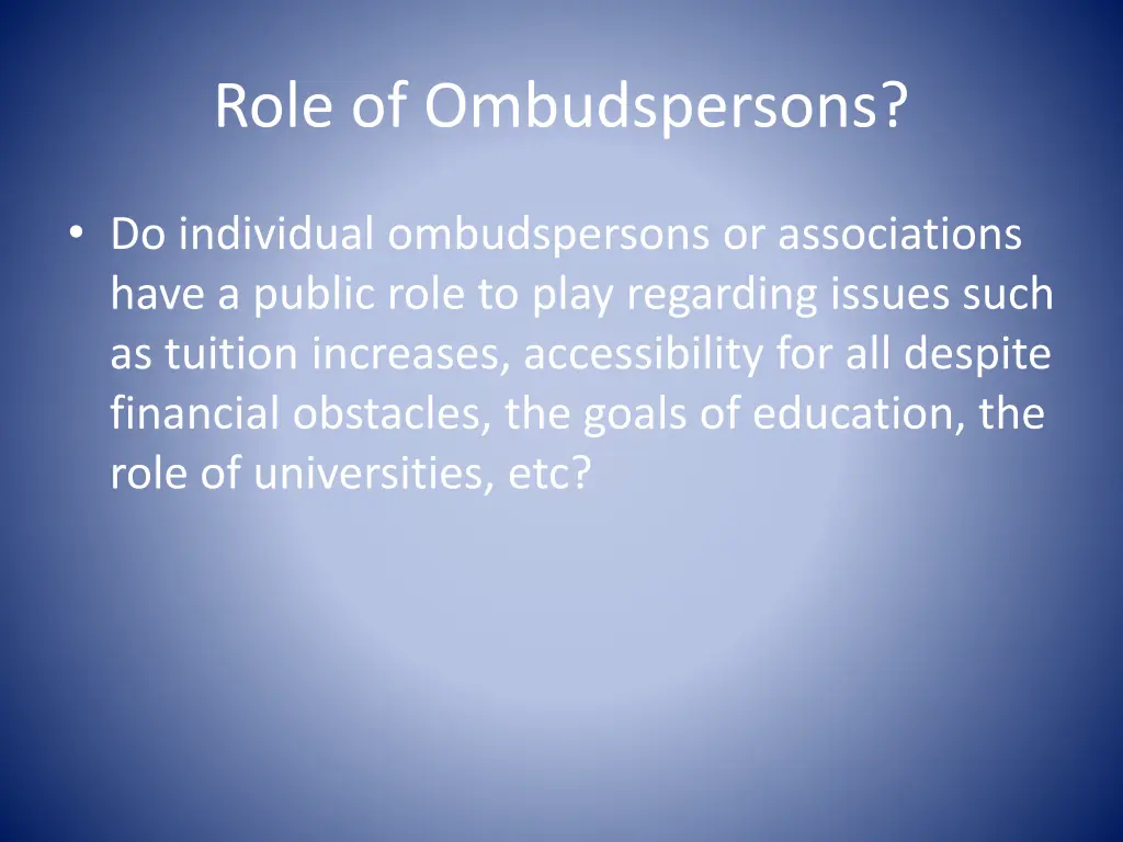 role of ombudspersons