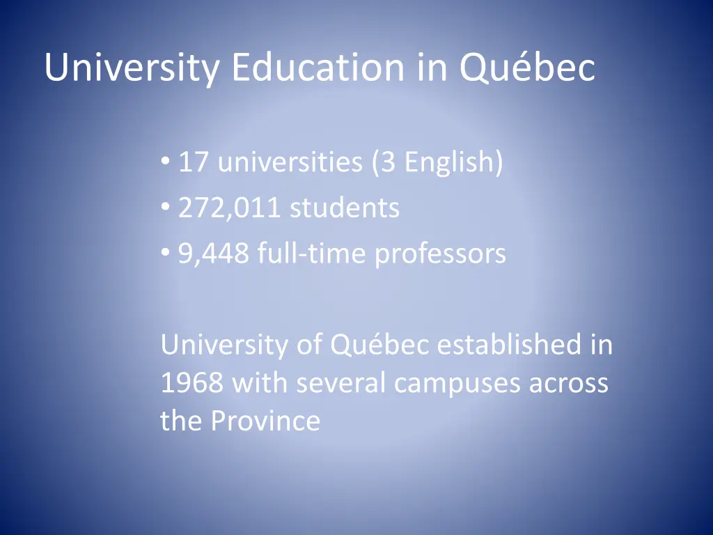 university education in qu bec