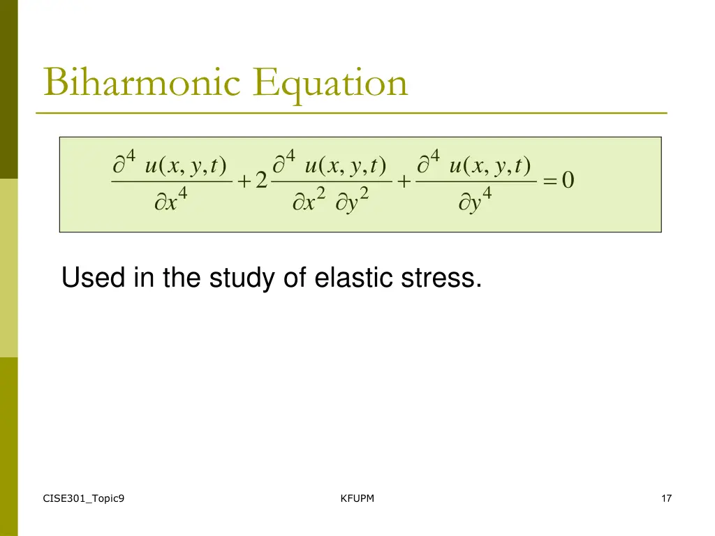 biharmonic equation