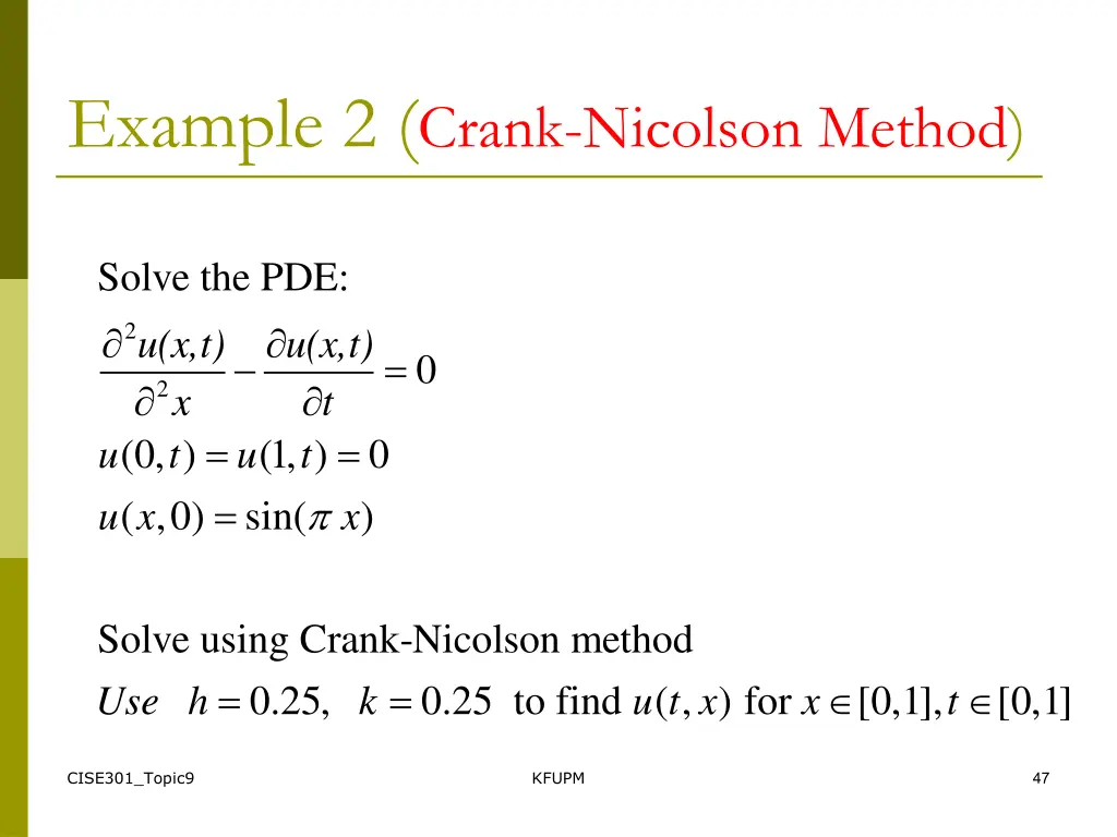 example 2 crank nicolson method