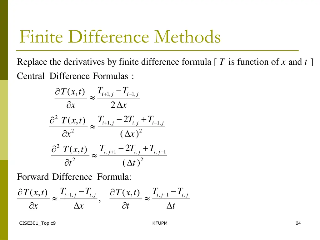 finite difference methods