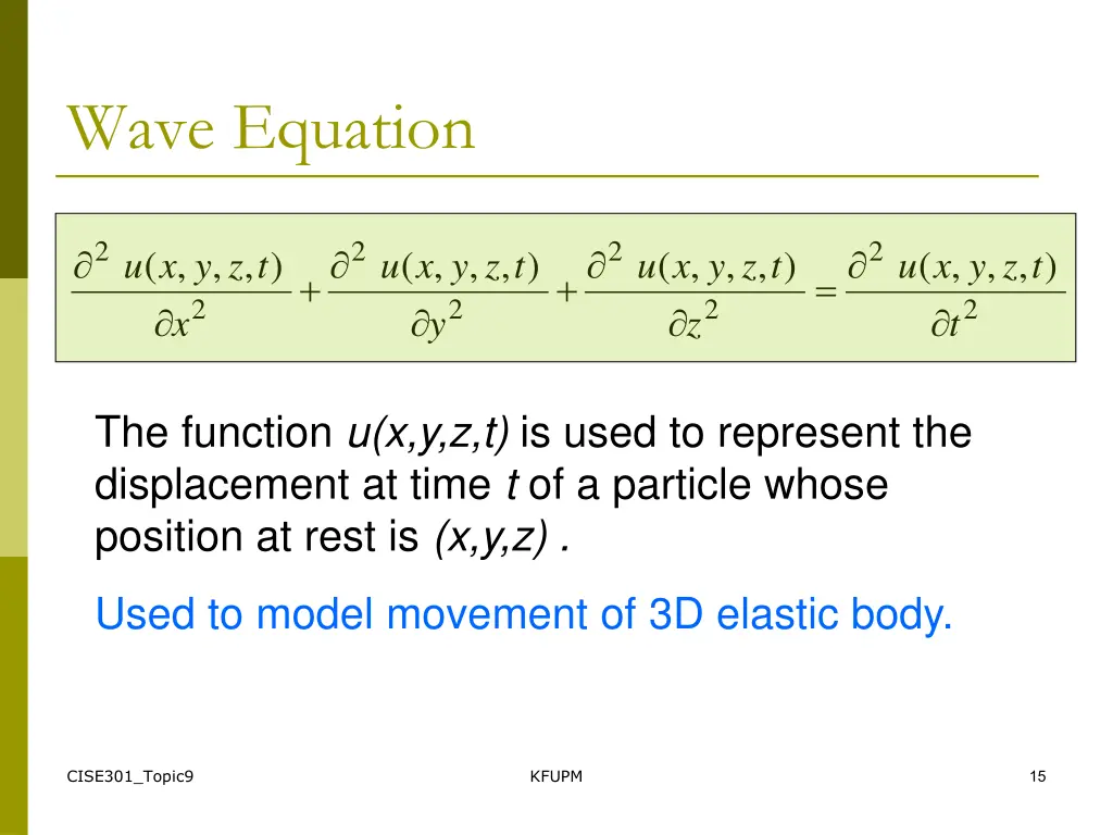 wave equation