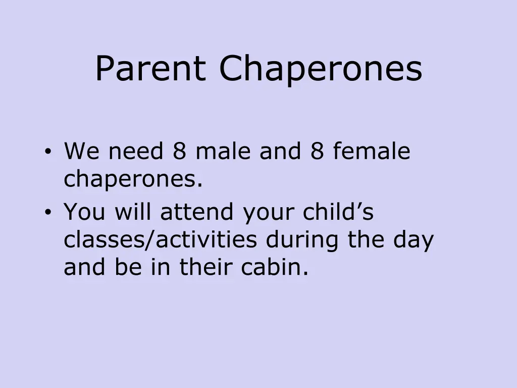 parent chaperones