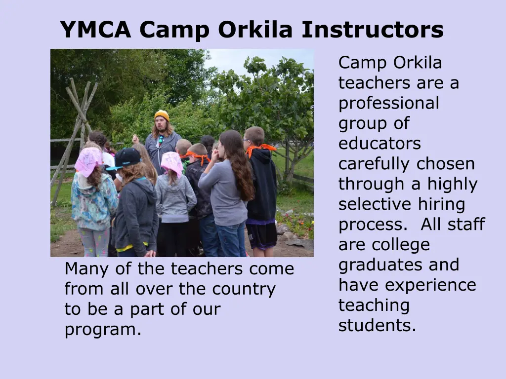 ymca camp orkila instructors