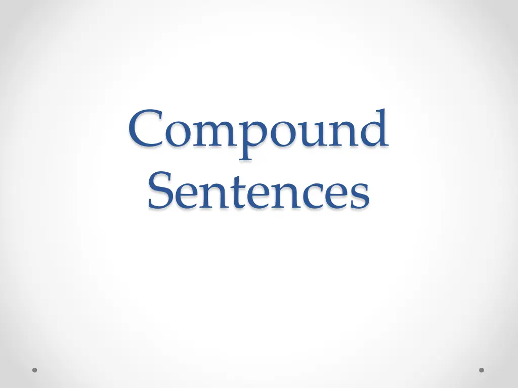 compound sentences