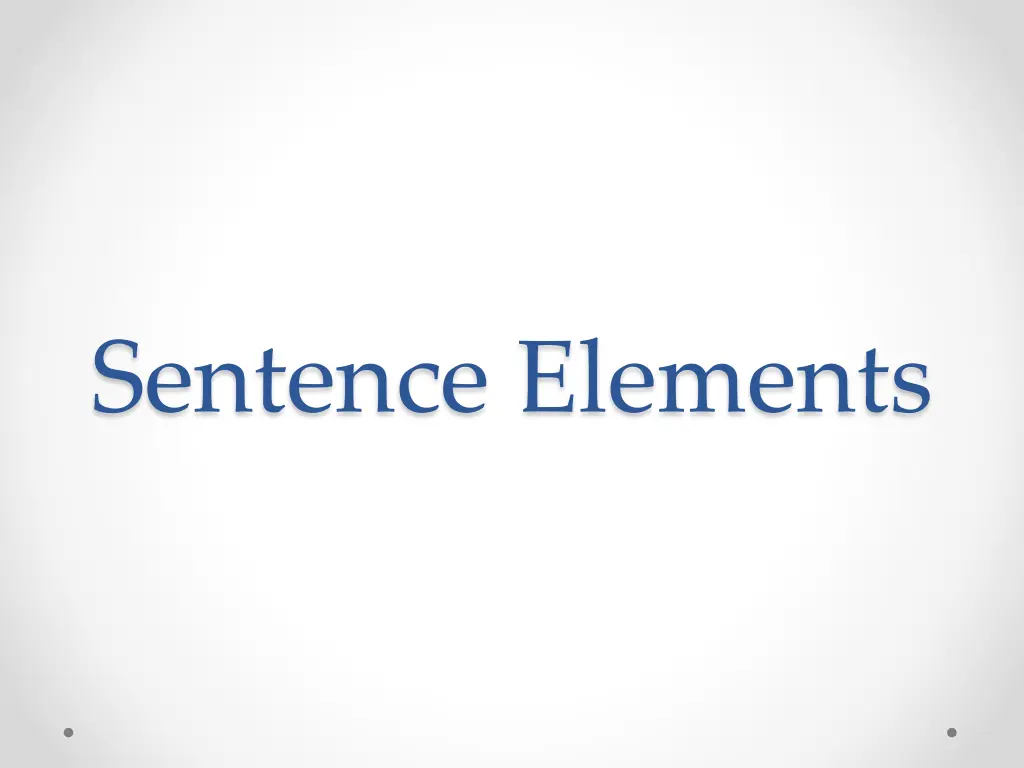 sentence elements