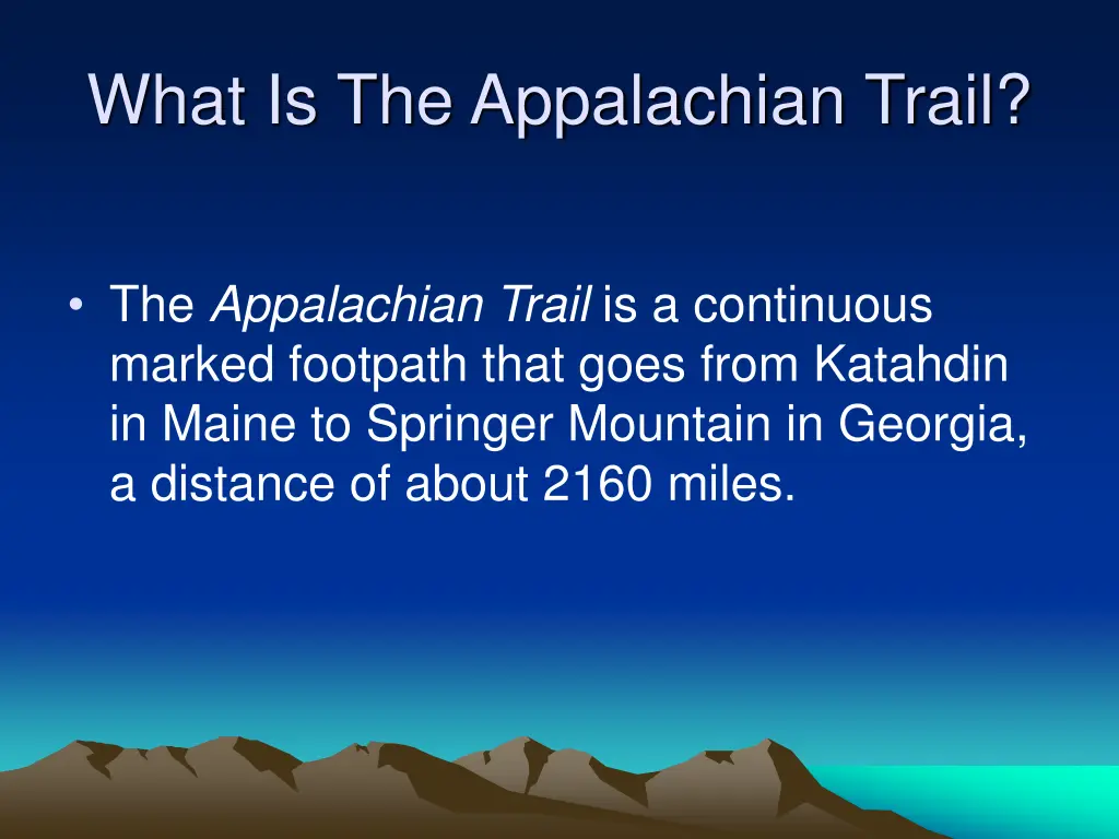 what is the appalachian trail