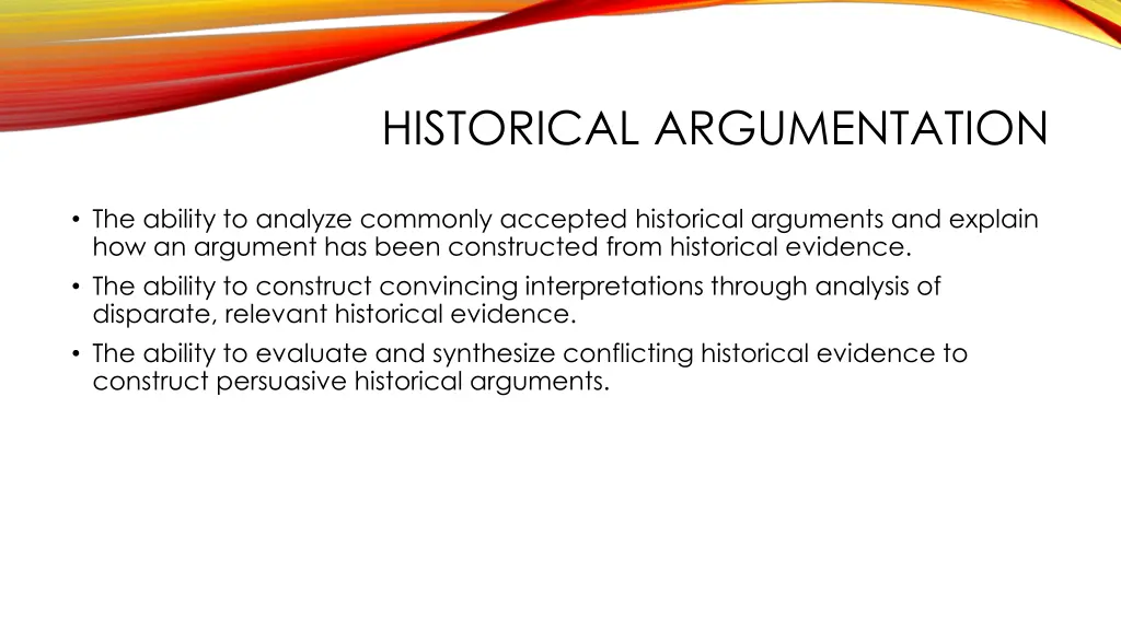 historical argumentation