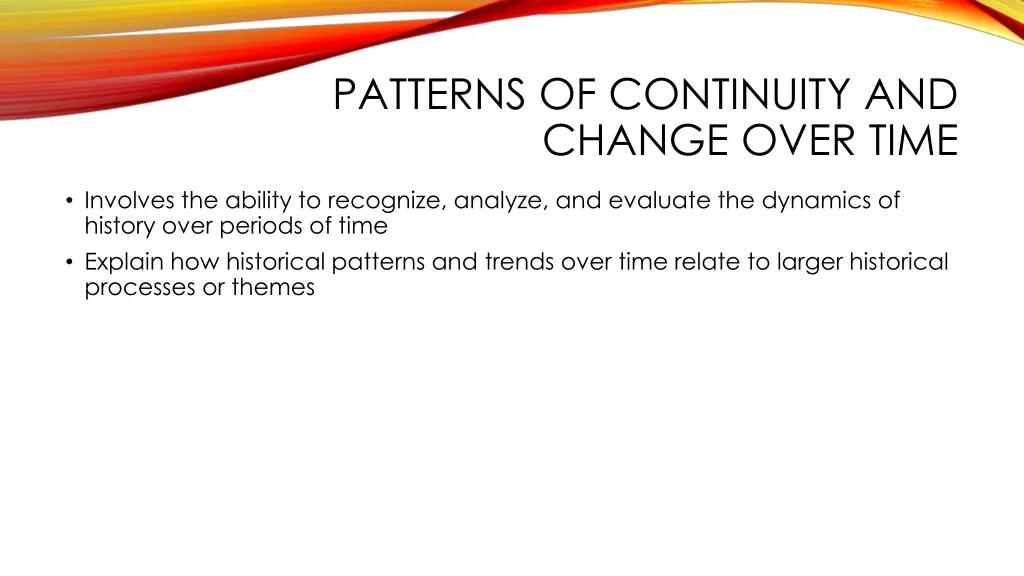 patterns of continuity and change over time