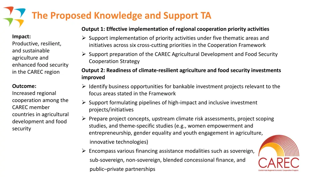 the proposed knowledge and support ta