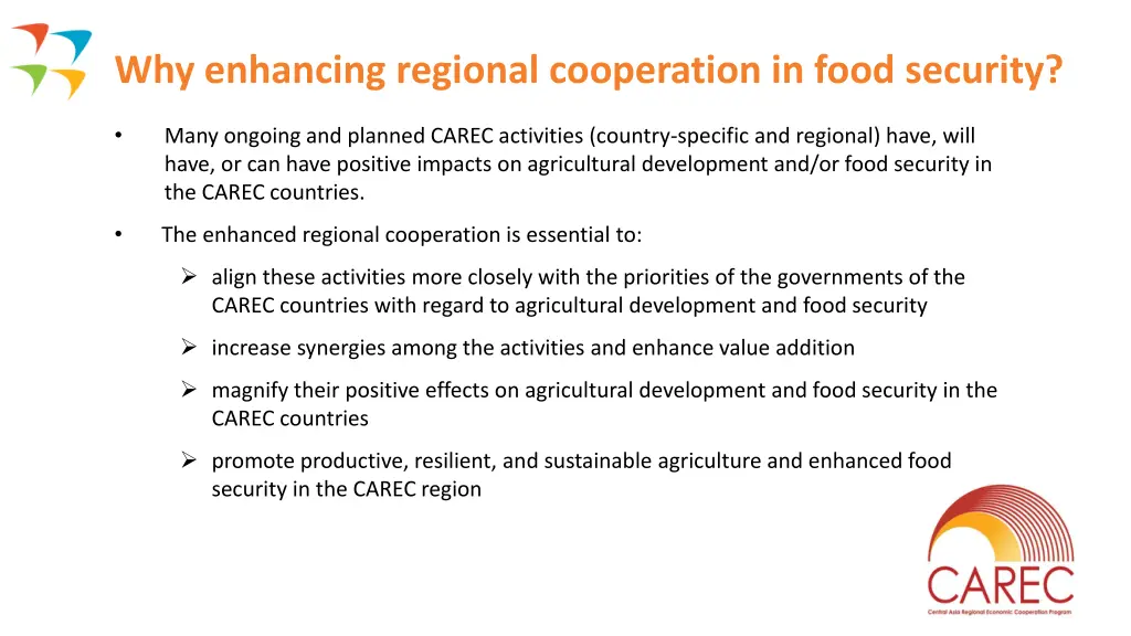 why enhancing regional cooperation in food