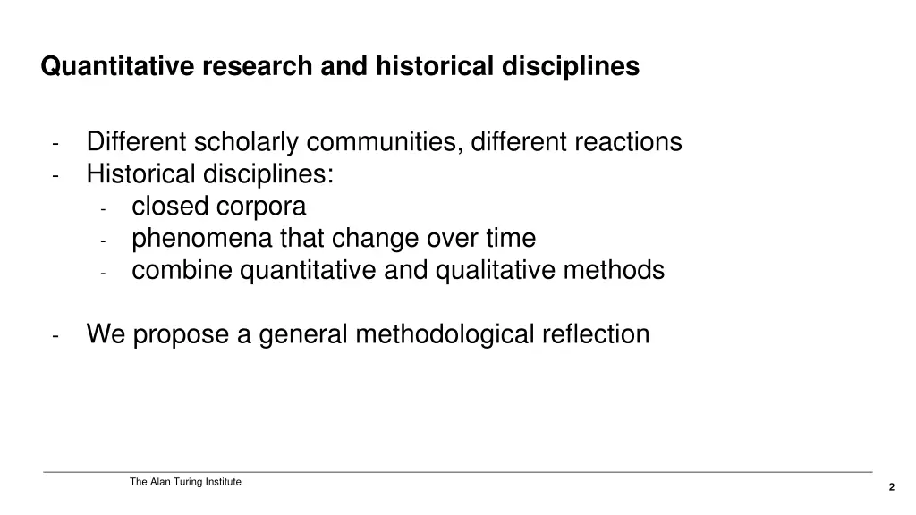 quantitative research and historical disciplines