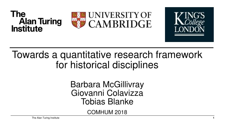 towards a quantitative research framework