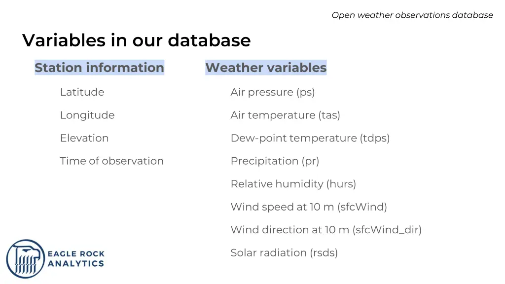 open weather observations database 4