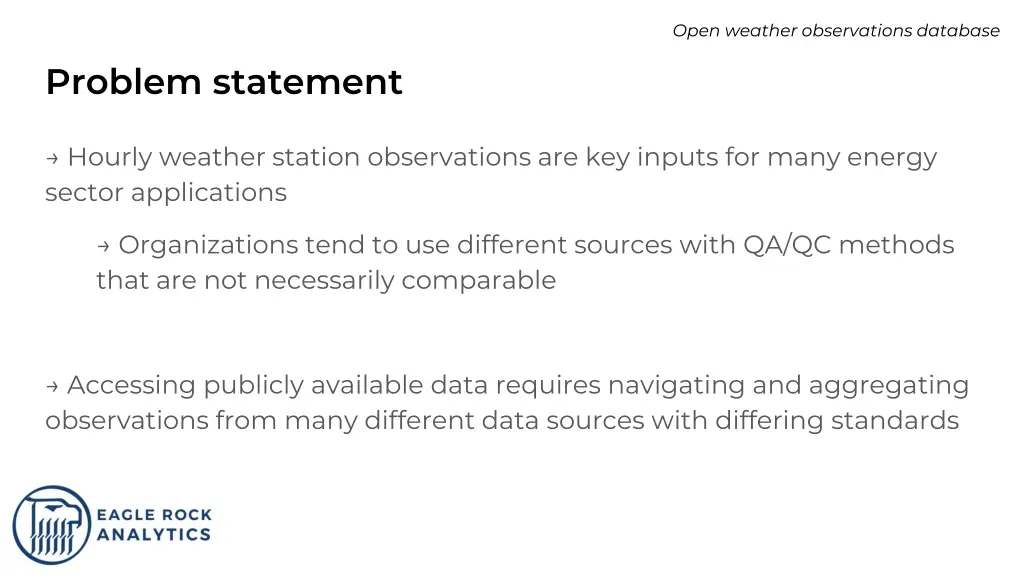 open weather observations database