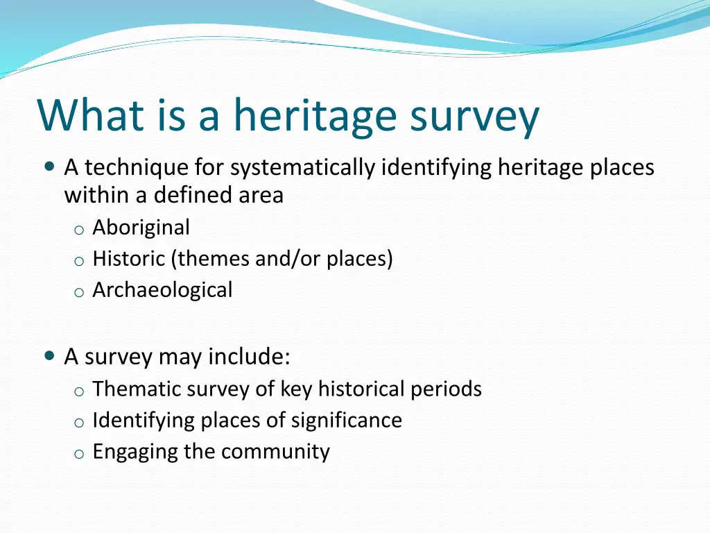 what is a heritage survey a technique