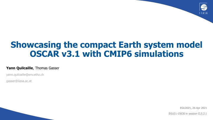 showcasing the compact earth system model oscar