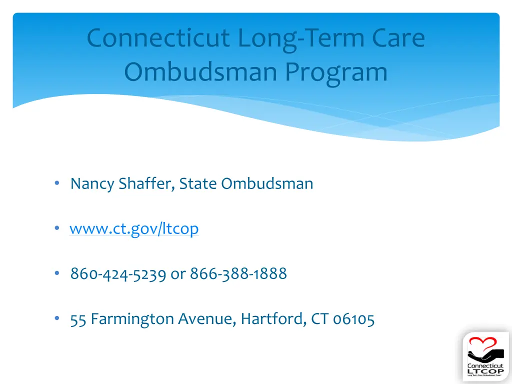 connecticut long term care ombudsman program