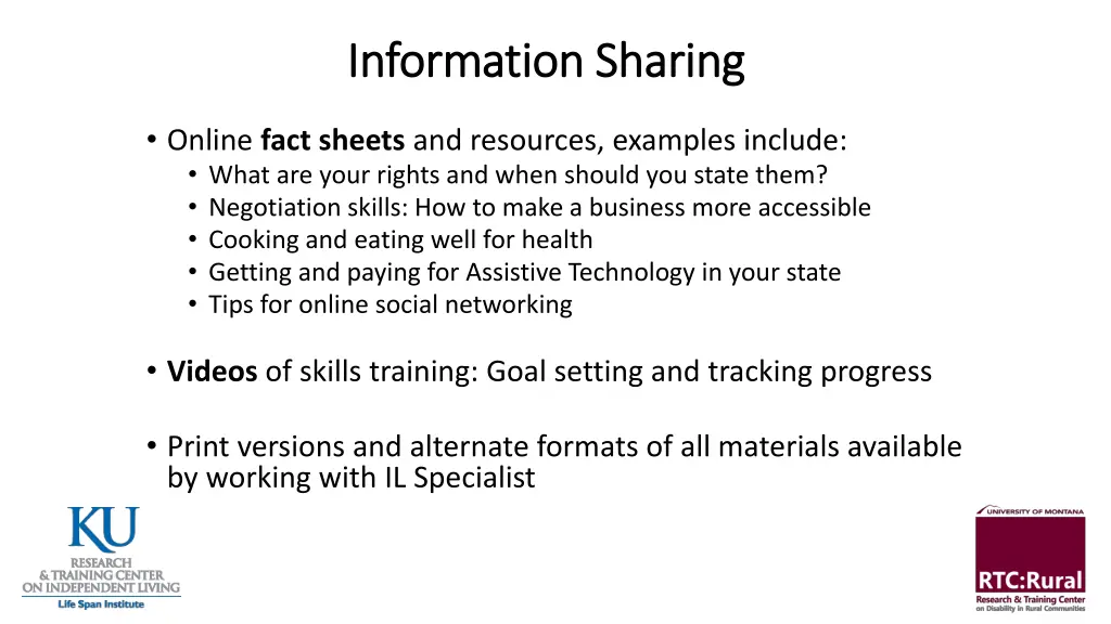 information sharing information sharing