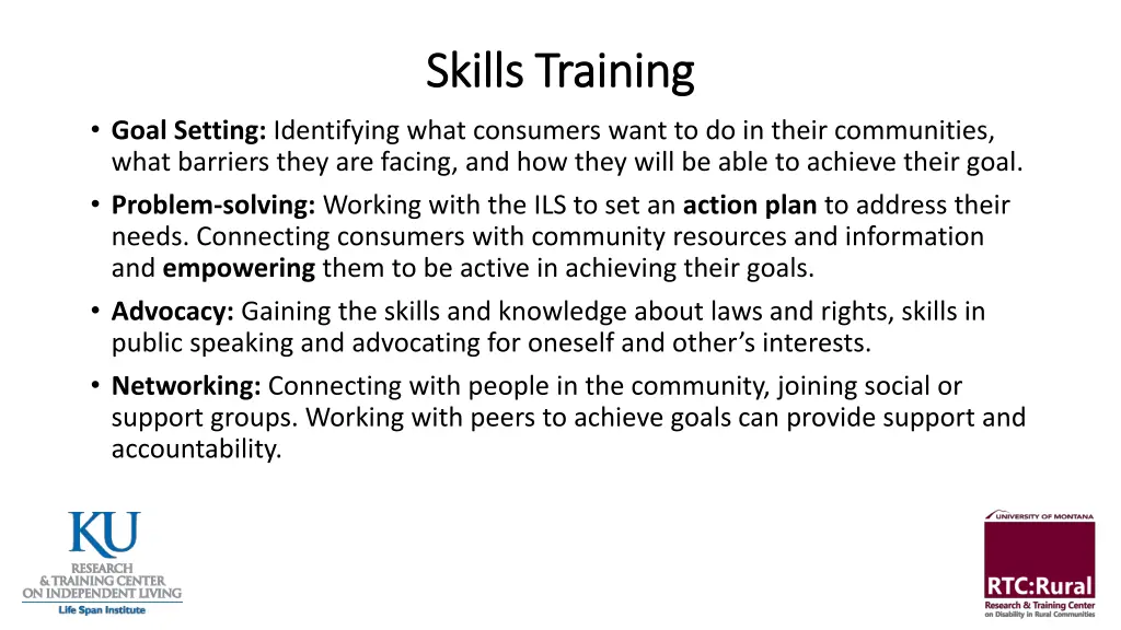 skills training skills training