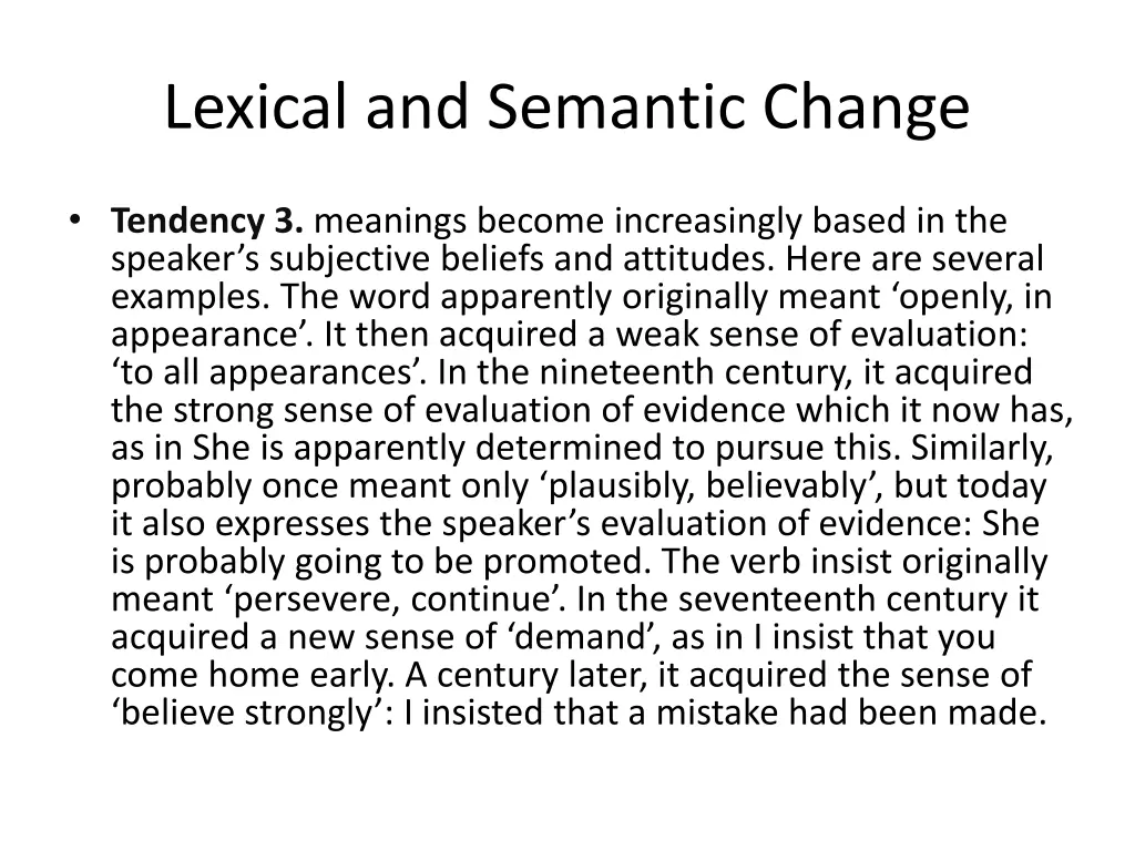 lexical and semantic change 19